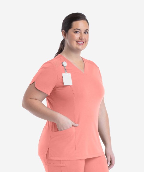 Women's Curved V-Neck Top | 20302