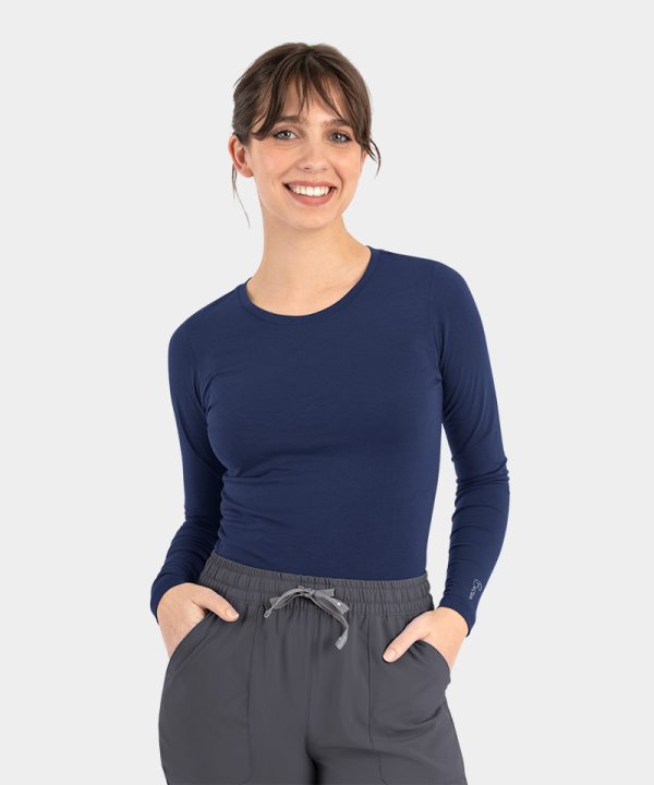 Women's Long Sleeve Underscrub Tee | 6909 - Navy, SM