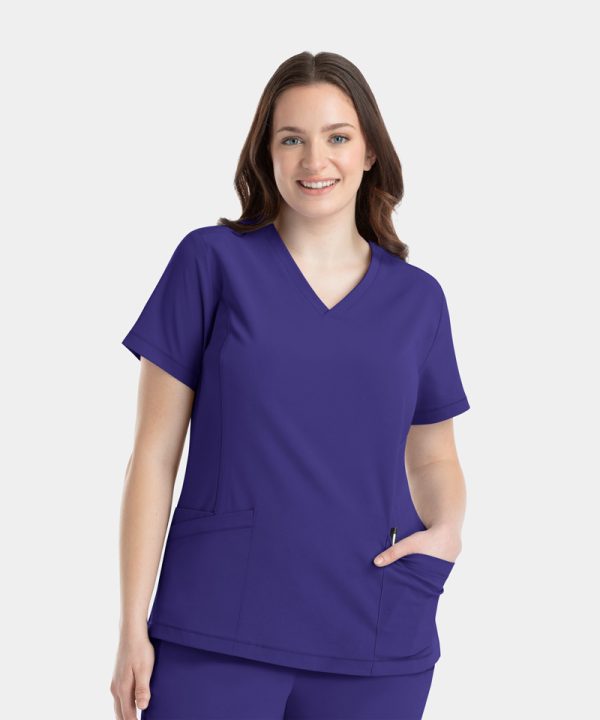 Women's V-Neck Top | 4801 - Grape, XXS