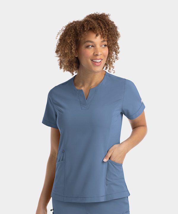 Women's Notched Neck Top | 4802 - Glacier Lake, LG