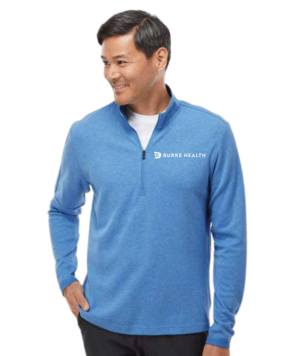 Alternative view of Burke Health Men's adidas 3-Stripes Quarter-Zip Sweater Pullover