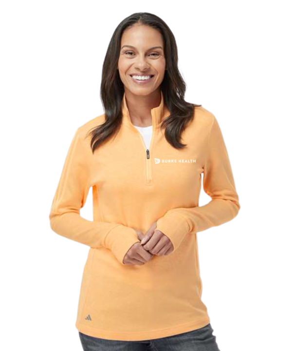 Alternative view of Burke Health Women's adidas 3-Stripes Quarter-Zip Sweater Pullover